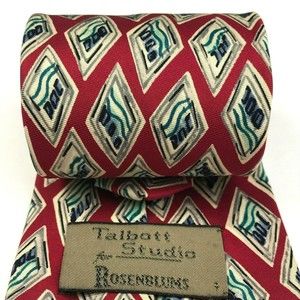 Robert Talbott Studio for Rosenblums Finest Silk Tie Hand Sewn Red Necktie